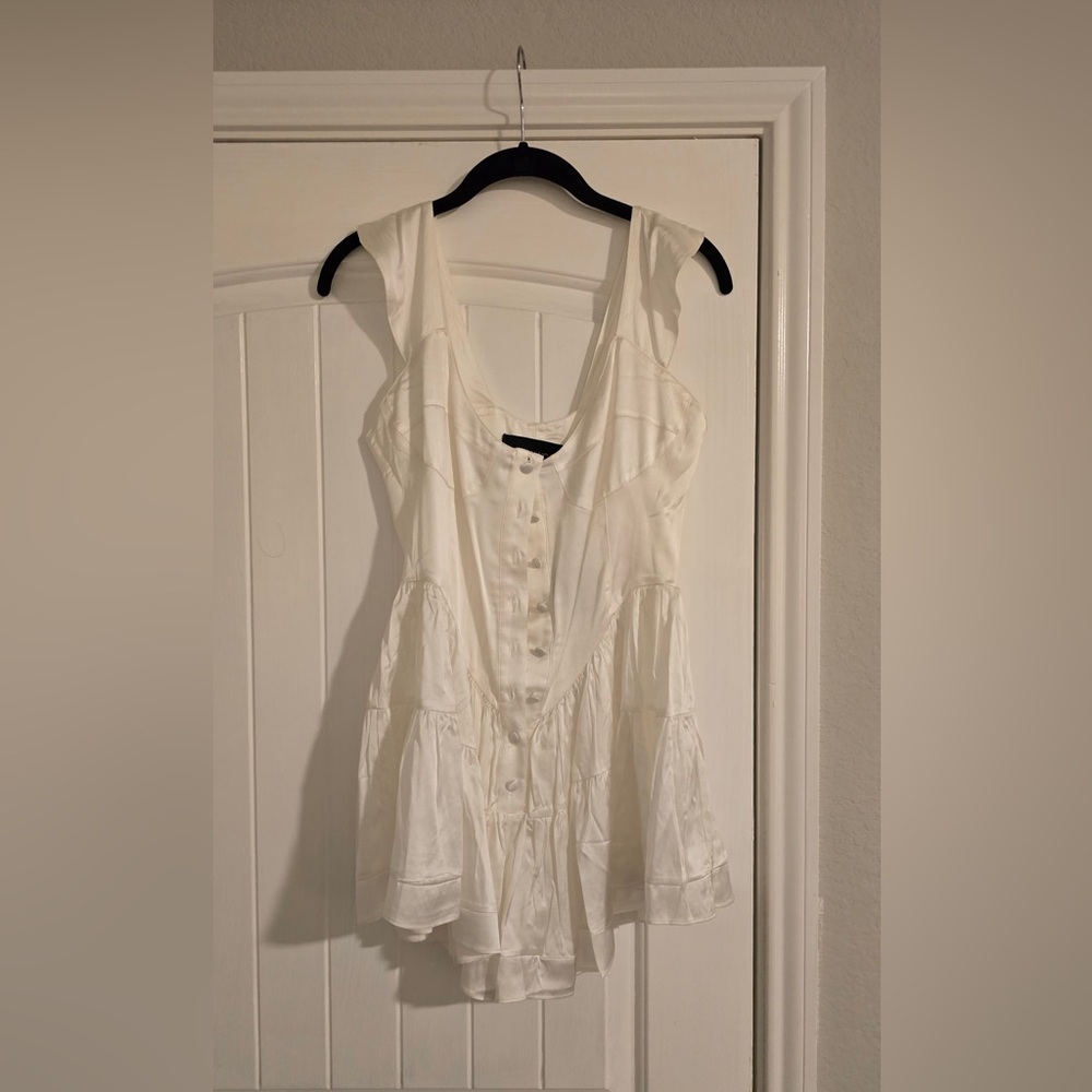 Vanessa Mooney Ivory Button-Down Blouse NWT size small